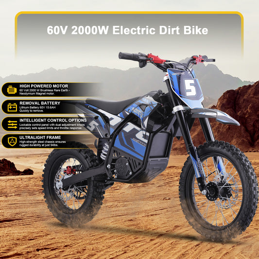 MotoTec 60v Pro Electric Dirt Bike 2000w